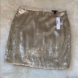 NEW J. Crew gold sequin skirt